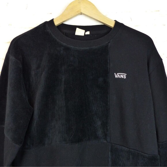 Vans X Fabiana Delfino Sweatshirt Women M Black Corduroy Blocked Patchwork Skate - Picture 5 of 10